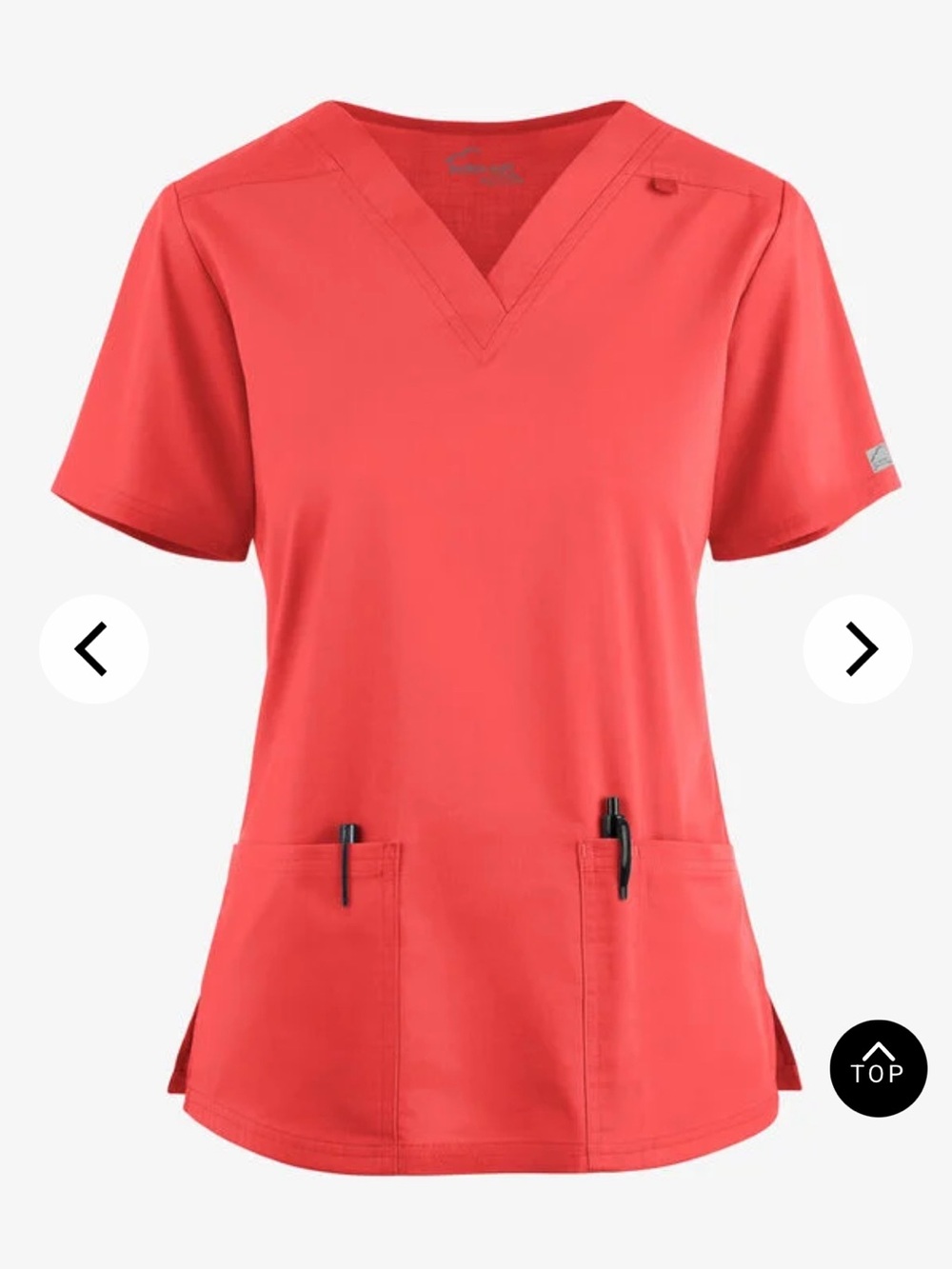 Women's V-Neck Medical Scrub Top - Coral